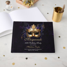 Masquerade Mask Gold Purple Dramatic 50th Birthday