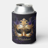 Masquerade Mask Gold Purple Dramatic Name Keepsake 缶クーラー (缶正面)