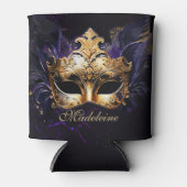 Masquerade Mask Gold Purple Dramatic Name Keepsake 缶クーラー (正面)