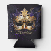 Masquerade Mask Gold Purple Dramatic Name Keepsake 缶クーラー (裏面)