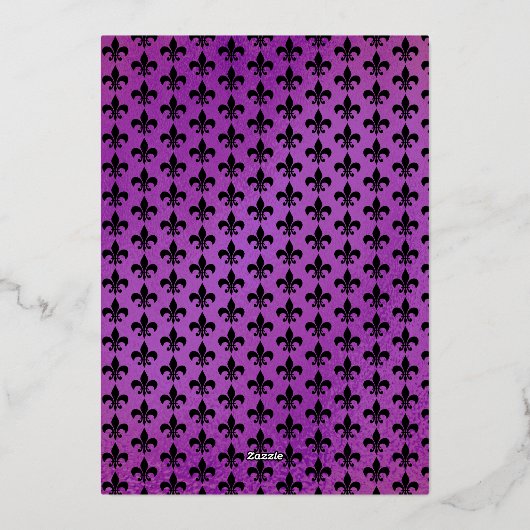 Masquerade Mask Mardi Gras 80th Birthday Party 箔招待状 (裏面)