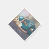 Masquerade Mask & Pearls Rainbow Party スタンダードカクテルナプキン (角)