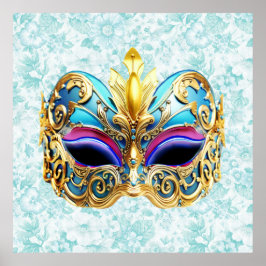 Masquerade  Mask  with the Golden Embellishments ポスター