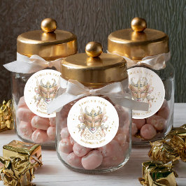 Masquerade Motif Sweet 16バラ金ゴールドID1032 ラウンドシール