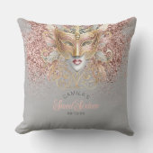 Masquerade Motif Sweet 16バラ金ゴールドV2 ID1032 クッション (正面)