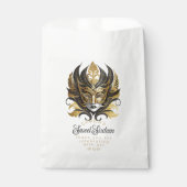 Masquerade Motif Sweet 16ブラック金ゴールドID1032 フェイバーバッグ (正面)