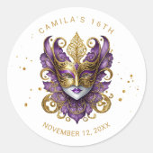 Masquerade Motif Sweet 16紫金ゴールドID1032 ラウンドシール (正面)