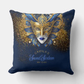 Masquerade Motif Sweet 16青金ゴールドV2 ID1032 クッション (正面)