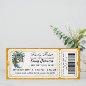 Masquerade Party Ticket Birthday Invitation Gold 招待状 (スタンド正面)