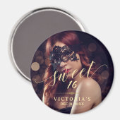 Masquerade Photo Sweet 16 Birthday マグネット (正面/裏面)
