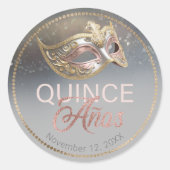 Masquerade Quince Anosバラ金ゴールドID1031 ラウンドシール (正面)