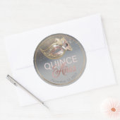 Masquerade Quince Anosバラ金ゴールドID1031 ラウンドシール (封筒)