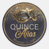 Masquerade Quince Anosブラック金ゴールドID1031 ラウンドシール (正面)