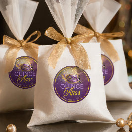 Masquerade Quince Anos Purple金ゴールドID1031 ラウンドシール