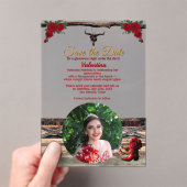 Masquerade Ranch Quinceañera Custom Photo & Name アクリル招待状 (インサイチュ (ポータブル))