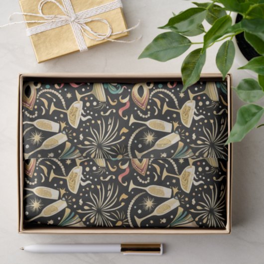 Masquerade Roaring Twenties New Year Pattern 薄葉紙 (ギフト)