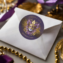 Masquerade Sweet 16パープル金ゴールドV2 ID1032 ラウンドシール