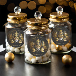 Masquerade Sweet 16ブラック金ゴールドV2 ID1032 ラウンドシール