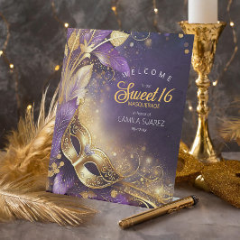Masquerade Sweet 16 Welcome Purple金ゴールドID1032 台座サイン
