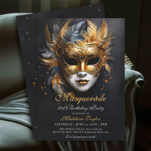 Masquerade Venetian Mask金ゴールドパープル21歳の誕生日