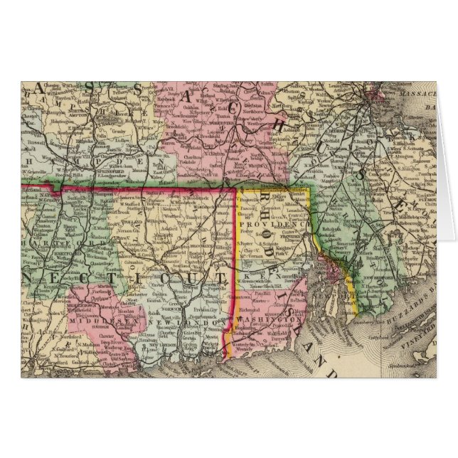 Mass, Conn, RI Map by Mitchell (正面横)