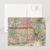 Mass, Conn, RI Map by Mitchell ポストカード (正面/裏面)