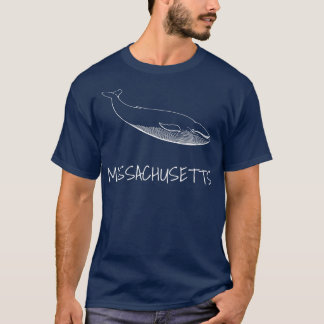 MASSACHUSETTSホエールウォッチングクジラ引用文 Tシャツ