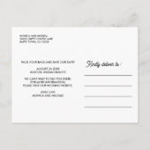 MASSACHUSETTS州宛先ウェディング任意の色 案内ポストカード (裏面)