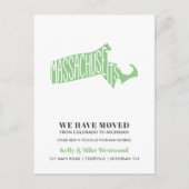 MASSACHUSETTS新しいアドレスを移動したNew Home ポストカード (正面)