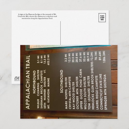 Massachusetts Appalachian Trail Postcard ポストカード (正面/裏面)
