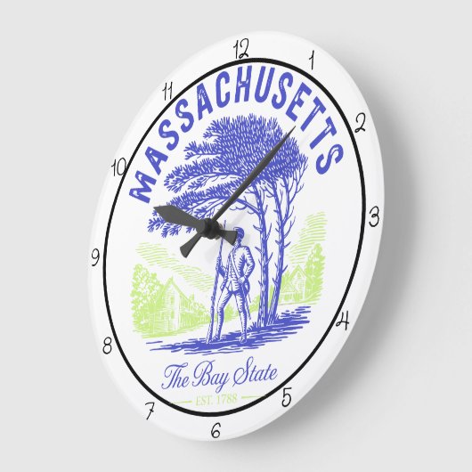 Massachusetts Bay State Minuteman  ラージ壁時計 (傾斜)