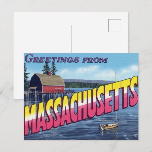 Massachusetts Boathouse Sail ポストカード (正面/裏面)