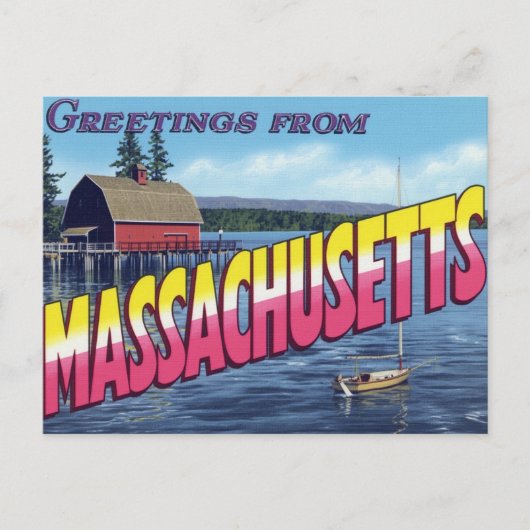 Massachusetts Boathouse Sail ポストカード (正面)