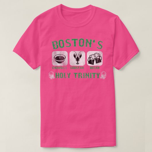 Massachusetts Boston Chowder lobster beer ST PATRI Tシャツ (デザイン正面)
