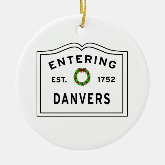 Massachusetts Danversの入力 セラミックオーナメント (正面)