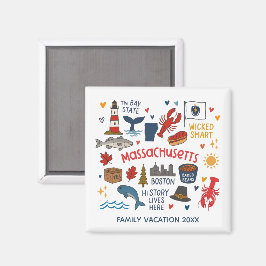 Massachusetts Family Trip Keepsake Custom マグネット