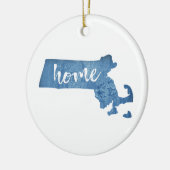 Massachusetts Home Wood Grain セラミックオーナメント (左)