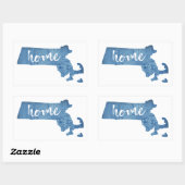 Massachusetts Home Wood Grain 長方形シール (シート)