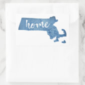 Massachusetts Home Wood Grain 長方形シール (バッグ)
