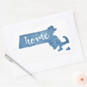 Massachusetts Home Wood Grain 長方形シール (封筒)