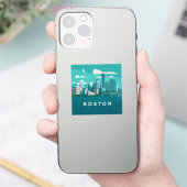 Massachusetts Night Cityscape | Boston City シール (スマートフォン)