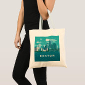 Massachusetts Night Cityscape | Boston City トートバッグ (正面(商品))
