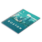 Massachusetts Night Cityscape | Boston City ノートブック (左側)