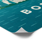 Massachusetts Night Cityscape | Boston City ポスター (角)