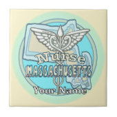 Massachusetts Nurse Caduceus Tile タイル (正面)