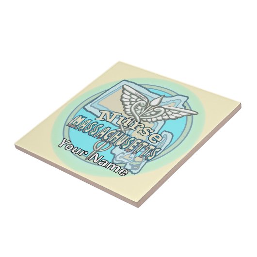 Massachusetts Nurse Caduceus Tile タイル (側面)