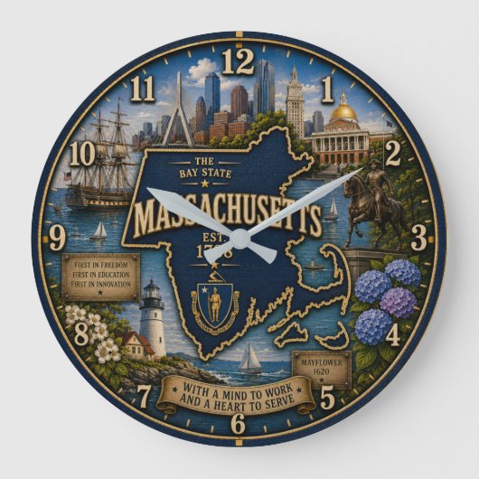 Massachusetts State Coastal and Historic Landmark ラージ壁時計 (正面)