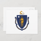 Massachusetts State Flag Bay State Indian & Motto  ポストカード (正面/裏面)