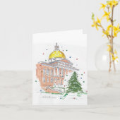 Massachusetts State House Holiday Card カード (黄色い花)