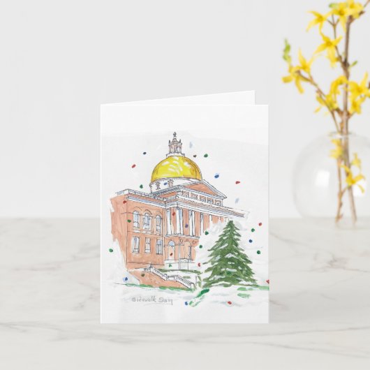 Massachusetts State House Holiday Card カード (黄色い花)